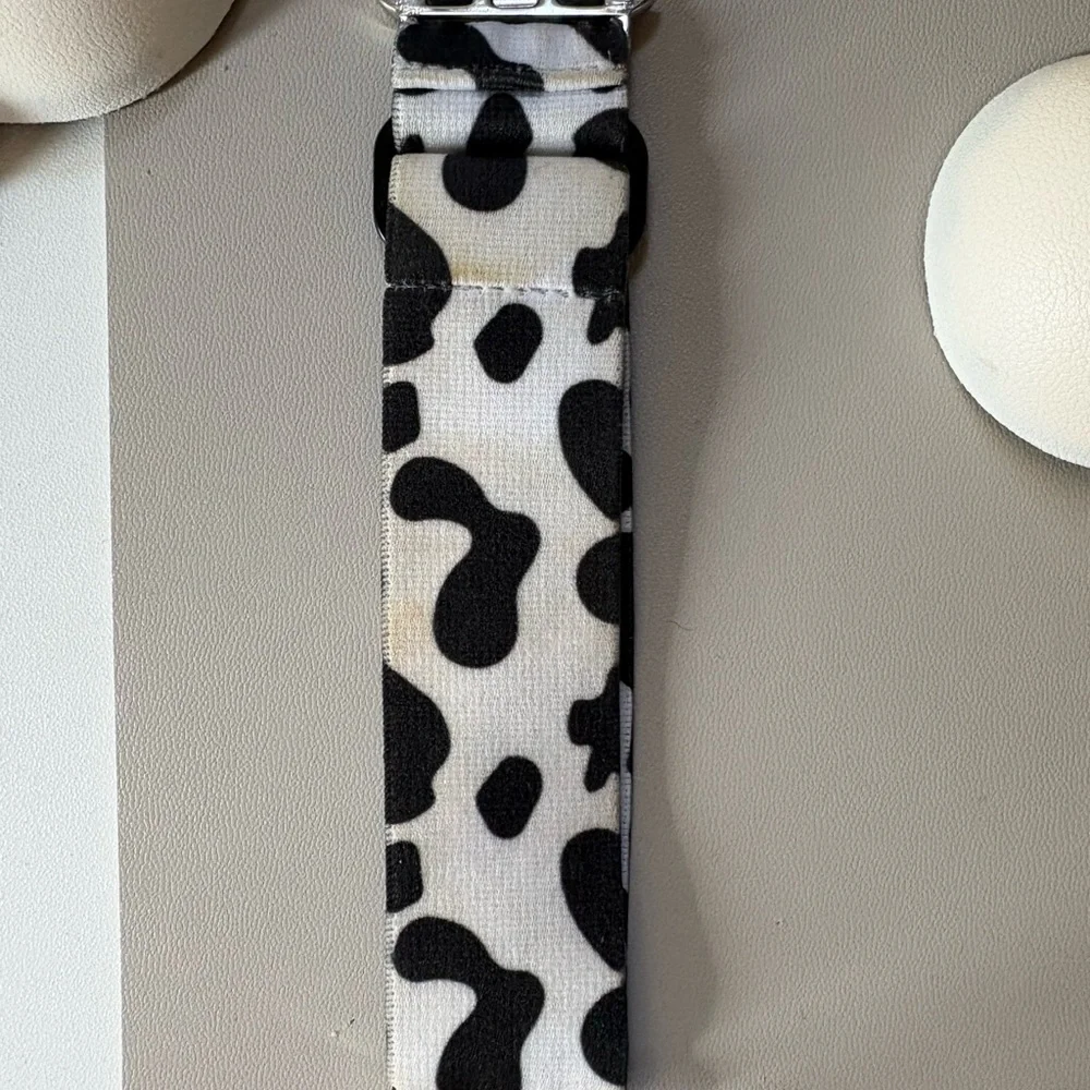 Black and White Cow Print Watch Band
